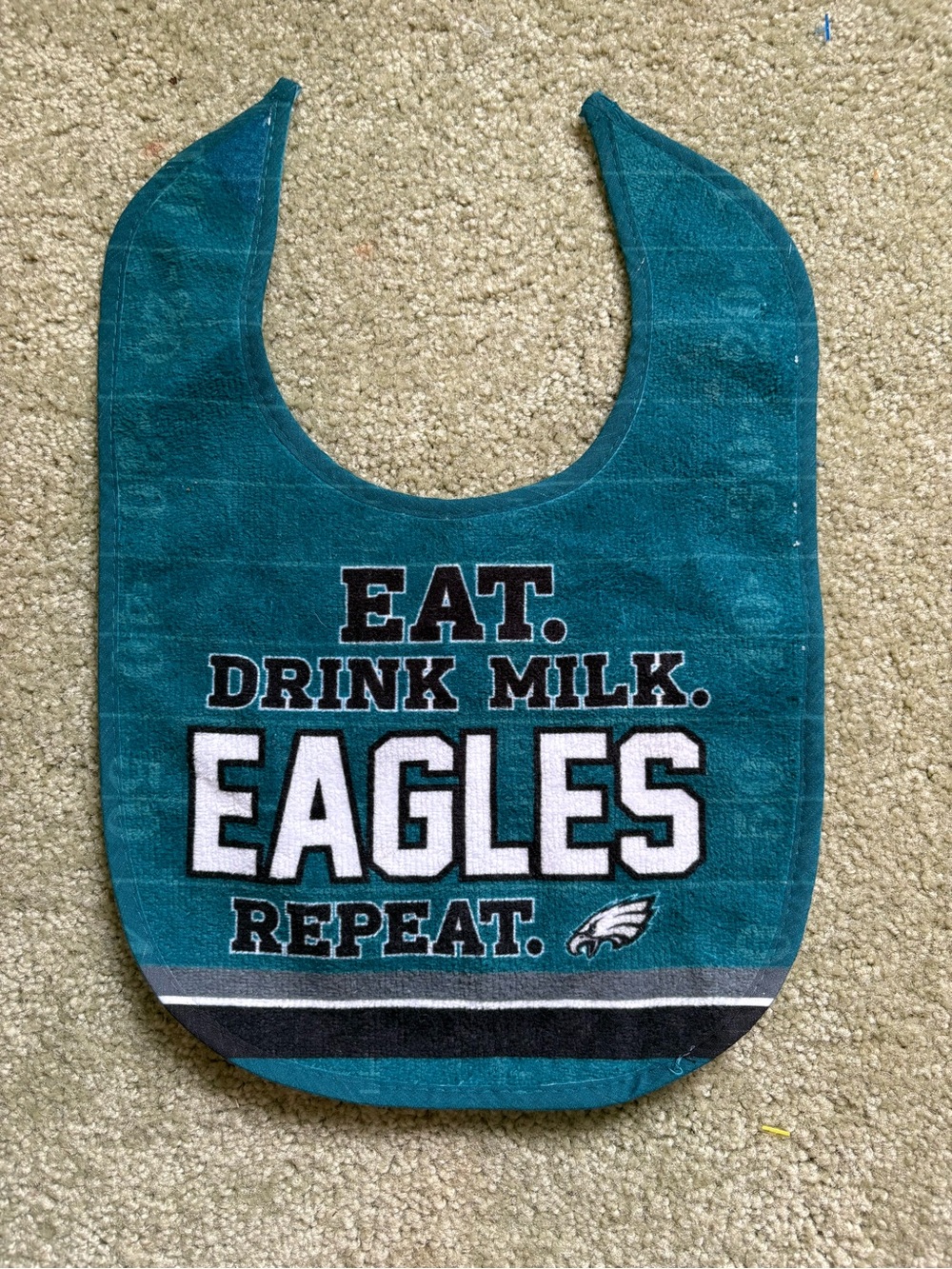 NFL Eagles 'EAT. DRINK. MILK.' Baby Bib